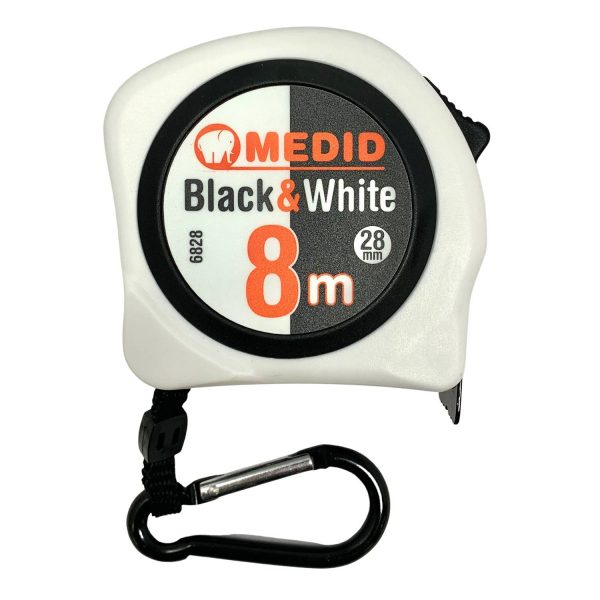 Flessometro Medid Black & White 8 mt X 28 mm