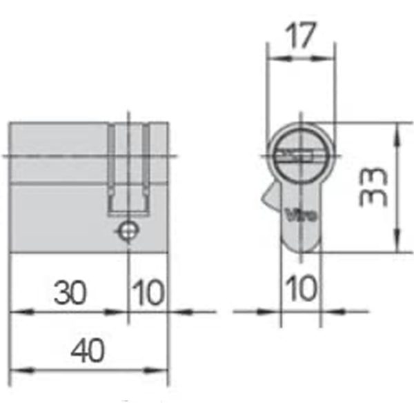 Mezzo cilindro sagomato Viro Euro Pro mm 30-10