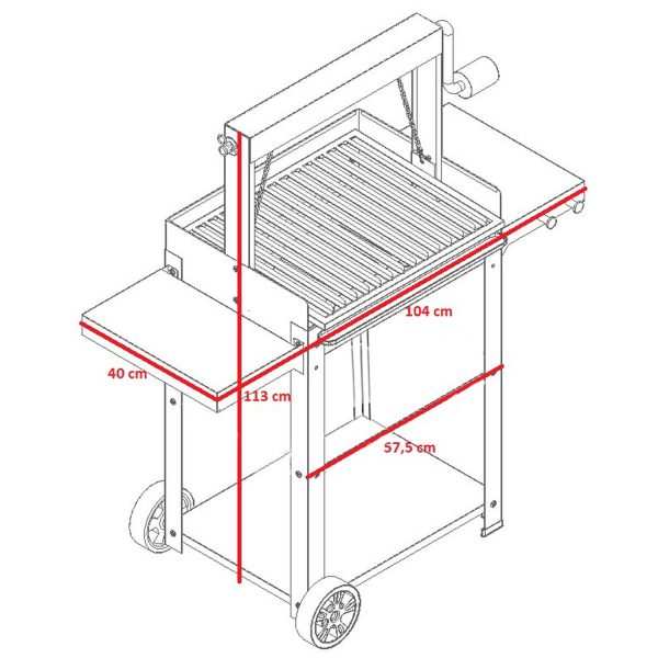 Barbecue Montevideo a legna 57,5 x 40 x 113 cm Gmr Trading