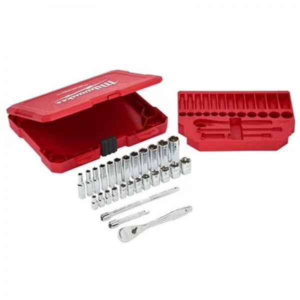 Milwaukee set 28 pz cricchetto e bussola 1/2″