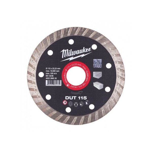 Milwaukee 4932399526 disco diamantato DUT MM 115