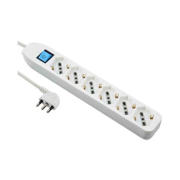 Electraline 62071 Multipresa universale 6 posti cavo da 1,5 mt Bianca