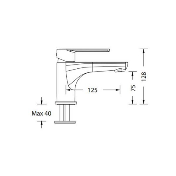 Monocomando lavabo Serie Klind diritto Cromato