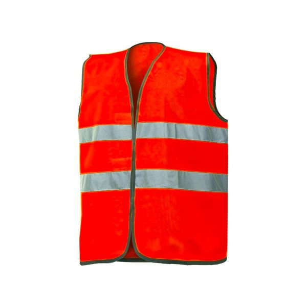 Gilet Alta visibilità EN 20471 Taglia Unica Arancio Fluo con bande fluorescente