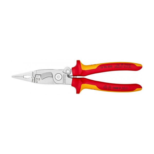 Knipex Pinza per elettroinstallazioni isolata cromata 200mm