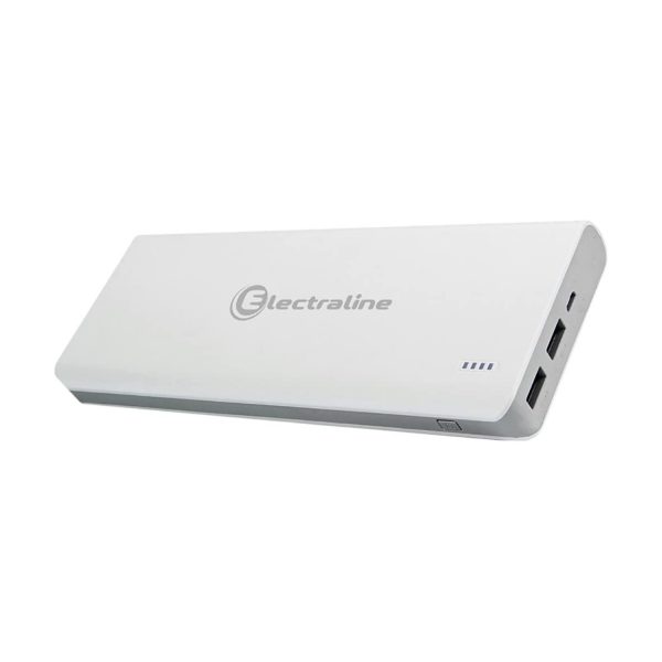 Electraline 500333 Powerbank Batteria Esterna con 2 Uscite USB 1A + 2,1A Adatta per Smartphone