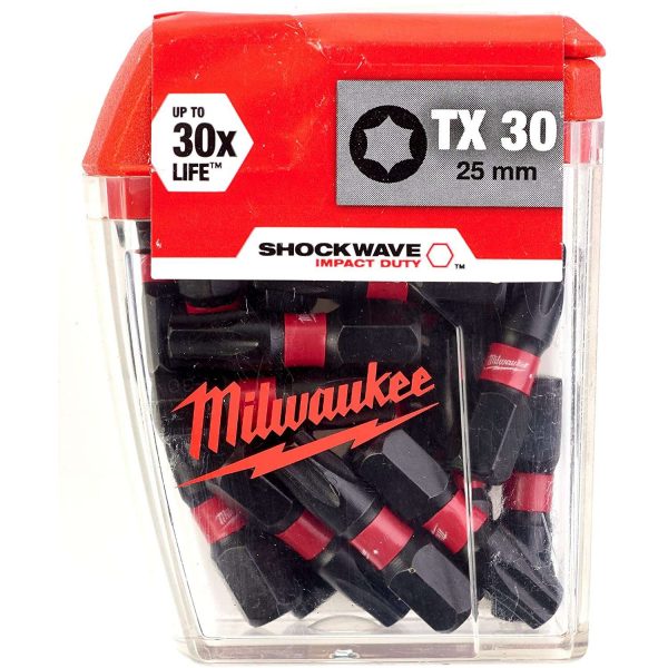 Milwaukee 48932430886 Set Inserti Shockwave TX 30 mm 25 PZ.25